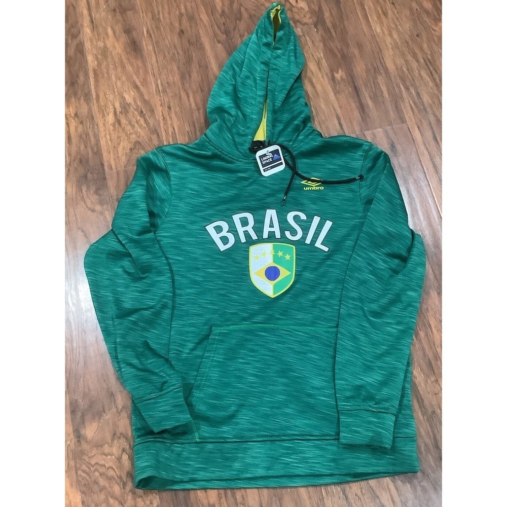 Umbro Brazil Brasil Pullover Hoodie Size Small Green